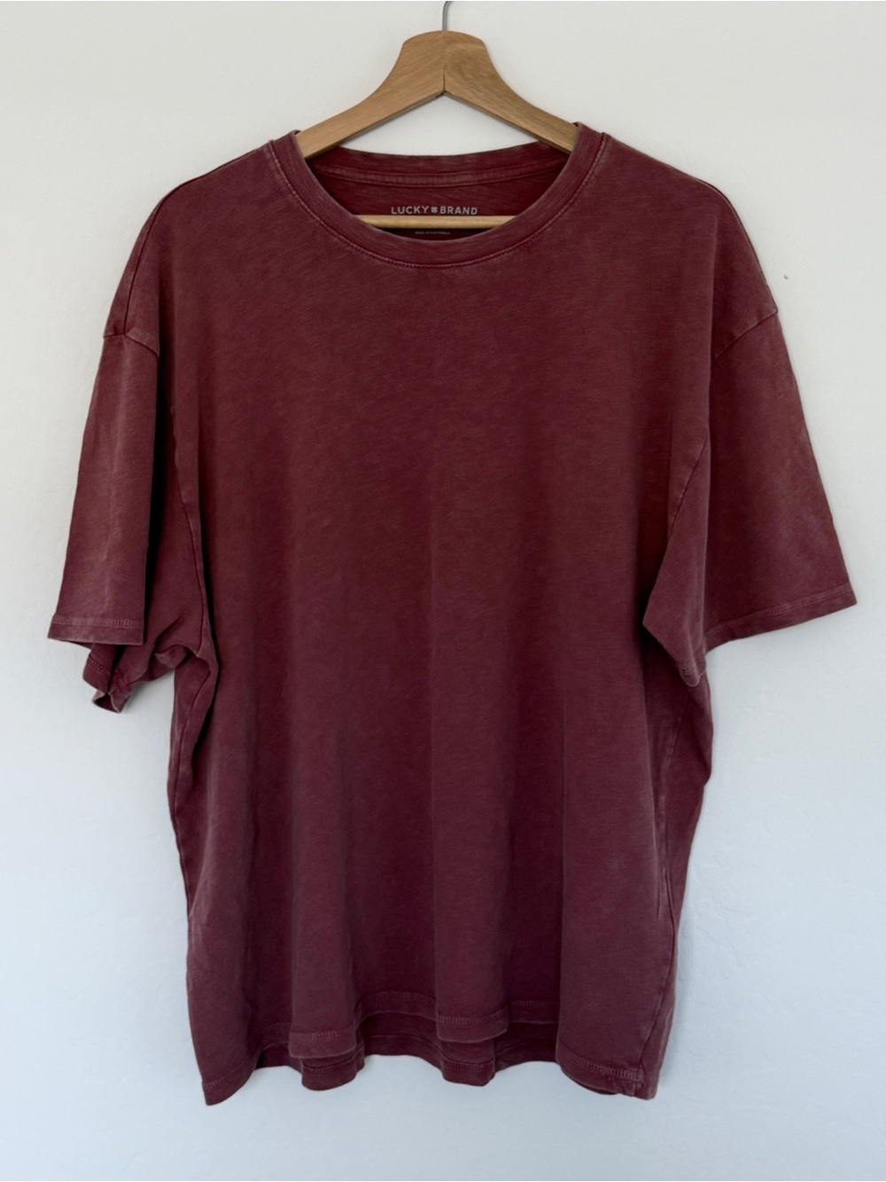 NWOT Lucky Brand Boxy Fit Maroon T-shirt